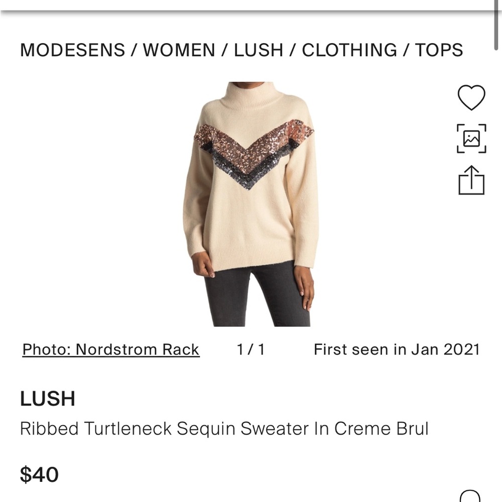 Lush turtleneck sweater size small NWOT